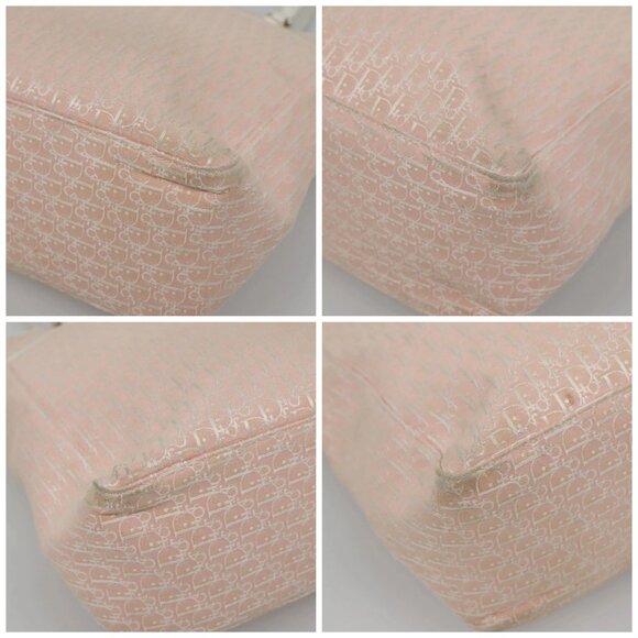 Christian Dior Trotter Canvas Tote Bag Pink Silver Auth - Picture 16 of 16